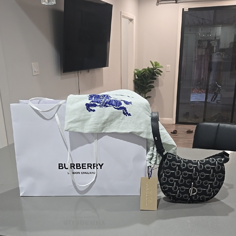 Brand New Burberry Black and White Monogram Bag With Tags
